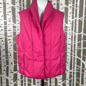 Coldwater Creek Down Feather Fill Quilted Puffer Vest M Pink